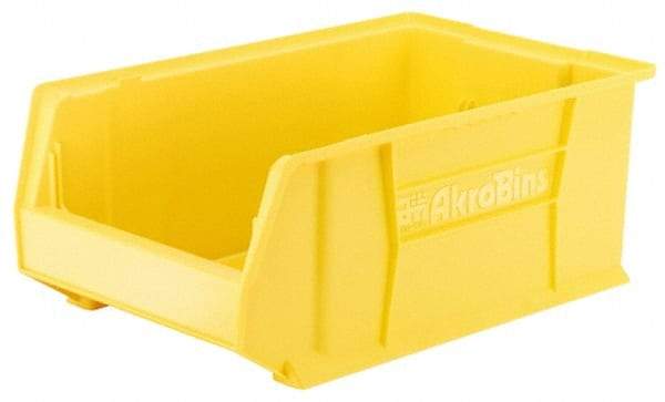 Akro-Mils - 300 Lb. Load Capacity, 29-1/4" Deep, Yellow Polymer Hopper Stacking Bin - 12" High x 18-3/8" Wide x 29-1/4" Long - Top Tool & Supply