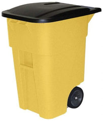 Rubbermaid - 50 Gal Yellow Rectangle Trash Can - Polyethylene, 36-1/2" High x 28-1/2" Long x 23-3/8" Wide - Top Tool & Supply