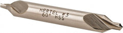 Hertel - #3 Plain Cut 60° Incl Angle High Speed Steel Combo Drill & Countersink - Top Tool & Supply