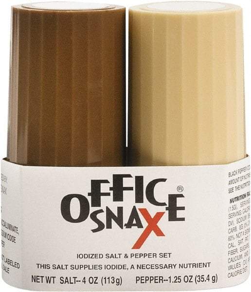 Office Snax - Salt and Pepper Shaker Set - 4 Ounce Salt and 1.5 Ounce Pepper - Top Tool & Supply