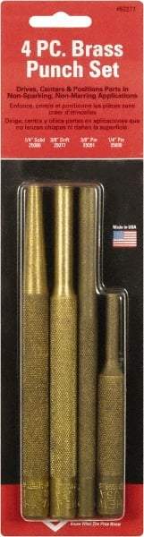 Mayhew - 4 Piece Drift, Pin, Starter Punch Set - 1/4 to 3/8" Round Shank, Comes in Pouch - Top Tool & Supply