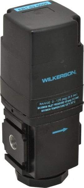 Wilkerson - 1/4 NPT Port, 165 CFM, Aluminum Electronic Regulator - 0 to 125 psi Range, 150 Max psi Supply Pressure, 2.35" Wide x 6.31" High - Top Tool & Supply