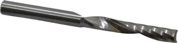 Onsrud - 1/4" Cutting Diam x 1-1/2" Length of Cut, 1 Flute, Upcut Spiral Router Bit - Uncoated, Right Hand Cut, Solid Carbide, 3" OAL x 1/4" Shank Diam, Single Edge, 21° Helix Angle - Top Tool & Supply