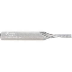 Onsrud - 1/8" Cutting Diam x 1/2" Length of Cut, 1 Flute, Upcut Spiral Router Bit - Uncoated, Right Hand Cut, Solid Carbide, 2" OAL x 1/4" Shank Diam, Single Edge, 21° Helix Angle - Top Tool & Supply