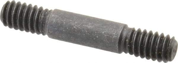 Gibraltar - 1/4-20 1-1/2" OAL Equal Double Threaded Stud - Alloy Steel, Black Oxide Finish, 7/16" Equal Thread Length - Top Tool & Supply