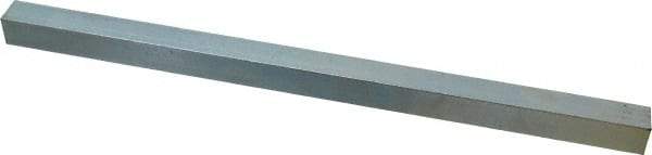 Made in USA - 12" Long x 5/8" High x 5/8" Wide, Zinc-Plated Undersized Key Stock - C1018 Steel - Top Tool & Supply