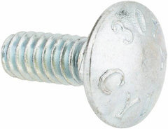 Value Collection - #10-24 UNC 1/2" Length Under Head, Standard Square Neck, Carriage Bolt - Grade 2 Steel, Zinc-Plated Finish - Top Tool & Supply