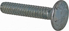 Value Collection - #10-24 UNC 1" Length Under Head, Standard Square Neck, Carriage Bolt - Grade 2 Steel, Zinc-Plated Finish - Top Tool & Supply