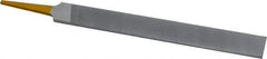 PFERD - 8" Swiss Pattern Hand File - Double Cut, 25/32" Width Diam x 7/32" Thick, With Tang - Top Tool & Supply