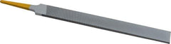 PFERD - 8" Swiss Pattern Hand File - Double Cut, 25/32" Width Diam x 7/32" Thick, With Tang - Top Tool & Supply