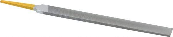 PFERD - 8" Swiss Pattern Hand File - Double Cut, 25/32" Width Diam x 7/32" Thick, With Tang - Top Tool & Supply