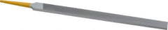 PFERD - 8" Swiss Pattern Regular Pillar File - Double Cut, 9/16" Width Diam x 7/32" Thick, With Tang - Top Tool & Supply