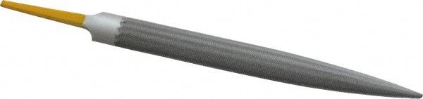 PFERD - 6" Swiss Pattern Half Round File - 9/32" Width Diam x 5/32" Thick, With Tang - Top Tool & Supply