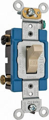 Leviton - 2 Pole, 120 to 277 VAC, 15 Amp, Industrial Grade, Toggle, Wall and Dimmer Light Switch - 1.31 Inch Wide x 4.06 Inch High - Top Tool & Supply