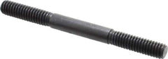 Gibraltar - 5/16-18 3-1/2" OAL Equal Double Threaded Stud - Alloy Steel, Black Oxide Finish, 1-1/8" Equal Thread Length - Top Tool & Supply