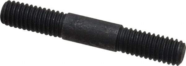 Gibraltar - 3/8-16 2-1/2" OAL Equal Double Threaded Stud - Alloy Steel, Black Oxide Finish, 7/8" Equal Thread Length - Top Tool & Supply