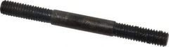 Gibraltar - 3/8-16 4" OAL Equal Double Threaded Stud - Alloy Steel, Black Oxide Finish, 1-1/4" Equal Thread Length - Top Tool & Supply