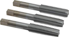 Made in USA - 1/2-13 UNC, 4 Flute, Bottoming, Plug & Taper, Chrome Finish, High Speed Steel Tap Set - Right Hand Cut, 3-3/8" OAL, 1-21/32" Thread Length, 2B/3B Class of Fit - Top Tool & Supply