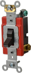 Leviton - 3 Pole, 120 to 277 VAC, 20 Amp, Industrial Grade, Toggle, Wall and Dimmer Light Switch - 1.31 Inch Wide x 4.06 Inch High - Top Tool & Supply