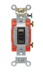 Leviton - 4 Pole, 120 to 277 VAC, 20 Amp, Industrial Grade, Key Lock, Wall and Dimmer Light Switch - 4.06 Inch High - Top Tool & Supply