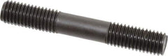 Gibraltar - M12x1.75 80mm OAL Equal Double Threaded Stud - Alloy Steel, Black Oxide Finish, 27mm Equal Thread Length, Metric - Top Tool & Supply