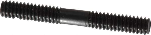 Gibraltar - 1/4-20 2" OAL Equal Double Threaded Stud - Alloy Steel, Black Oxide Finish, 3/4" Equal Thread Length - Top Tool & Supply