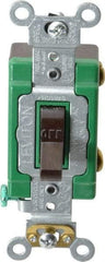 Leviton - 1 Pole, 120 to 277 VAC, 30 Amp, Industrial Grade, Toggle, Wall and Dimmer Light Switch - 1.31 Inch Wide x 4.06 Inch High - Top Tool & Supply