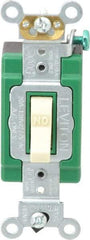 Leviton - 1 Pole, 120 to 277 VAC, 30 Amp, Industrial Grade, Toggle, Wall and Dimmer Light Switch - 1.31 Inch Wide x 4.06 Inch High - Top Tool & Supply