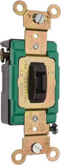 Leviton - 3 Pole, 120 to 277 VAC, 30 Amp, Industrial Grade, Toggle, Wall and Dimmer Light Switch - 1.31 Inch Wide x 4.06 Inch High - Top Tool & Supply