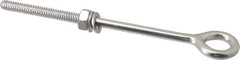 Value Collection - 1/4-20, Electropolished Finish, Stainless Steel Wire Turned Closed Eye Bolt - 2" Thread Length, 15/32" ID x 3/8" OD, 4-13/16" Shank Length - Top Tool & Supply