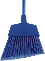 O-Cedar - 12" Wide, Blue Polypropylene Bristles, 48" Metal Handle, Angled Broom - Flagged - Top Tool & Supply