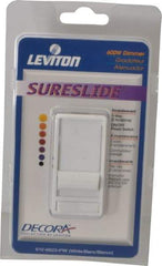 Leviton - 1 Pole, 120 VAC, 60 Hz, 600 Watt, Residential Grade, Rocker, Wall and Dimmer Light Switch - 1.73 Inch Wide x 4.13 Inch High, Incandescent - Top Tool & Supply