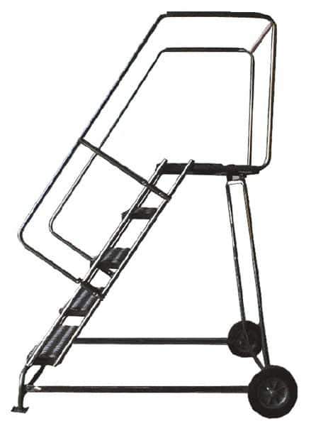 Ballymore - 123" 9 Step Ladder - 300 Lb Capacity, 90" Platform Height, 30" Base Width x 74" Depth, Heavy-Duty Serrated Grating - Top Tool & Supply