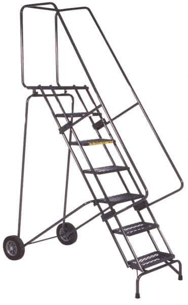 Ballymore - 133" 10 Step Ladder - 350 Lb Capacity, 100" Platform Height, 30" Base Width x 76" Base Depth, Perforated Tread - Top Tool & Supply