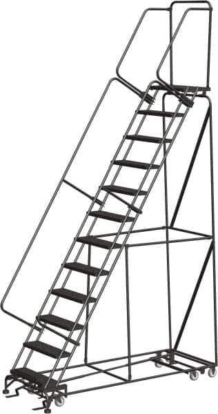 Ballymore - 153" 12 Step All-Directional Ladder - Rolling Safety Ladder, 450 Lb Capacity, 120" Platform Height, 32" Base Width x 87" Depth, Expanded Metal Tread - Top Tool & Supply