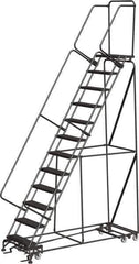 Ballymore - 153" 12 Step All-Directional Ladder - Rolling Safety Ladder, 450 Lb Capacity, 120" Platform Height, 32" Base Width x 87" Depth, Expanded Metal Tread - Top Tool & Supply