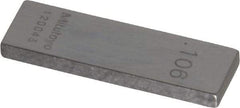 Mitutoyo - 0.106" Rectangular Steel Gage Block - Accuracy Grade AS-1, Includes Certificate of Inspection - Top Tool & Supply