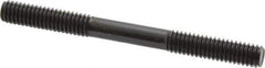 Gibraltar - 5/16-18 3-1/2" OAL Equal Double Threaded Stud - Alloy Steel, Black Oxide Finish, 1-1/8" Equal Thread Length - Top Tool & Supply