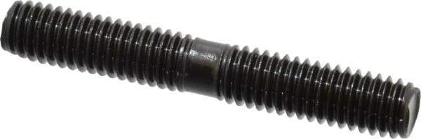 Gibraltar - 3/8-16 2-1/2" OAL Equal Double Threaded Stud - Alloy Steel, Black Oxide Finish, 1" Equal Thread Length - Top Tool & Supply