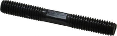 Gibraltar - 3/8-16 3" OAL Equal Double Threaded Stud - Alloy Steel, Black Oxide Finish, 1-1/8" Equal Thread Length - Top Tool & Supply