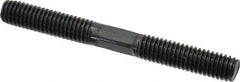 Gibraltar - 3/8-16 3-1/2" OAL Equal Double Threaded Stud - Alloy Steel, Black Oxide Finish, 1-1/4" Equal Thread Length - Top Tool & Supply