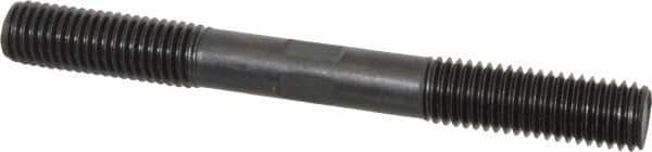 Gibraltar - 5/8-11 6" OAL Equal Double Threaded Stud - Alloy Steel, Black Oxide Finish, 1-3/4" Equal Thread Length - Top Tool & Supply