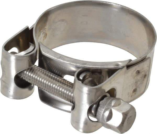 Mikalor - 1-5/8" Hose, 0.78" Wide x 0.04" Thick, T-Bolt Hose Clamp - 1.58 to 1.69" Diam, Stainless Steel - Top Tool & Supply