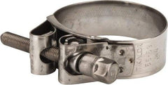 Mikalor - 2-1/4" Hose, 0.78" Wide x 0.04" Thick, T-Bolt Hose Clamp - 2.17 to 2.32" Diam, Stainless Steel - Top Tool & Supply