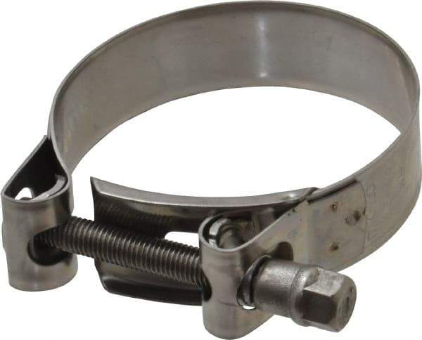 Mikalor - 2-5/8" Hose, 0.78" Wide x 0.04" Thick, T-Bolt Hose Clamp - 2.48 to 2.68" Diam, Stainless Steel - Top Tool & Supply