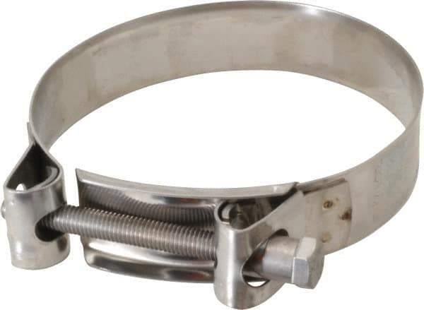 Mikalor - 4-1/4" Hose, 0.98" Wide x 0.04" Thick, T-Bolt Hose Clamp - 4.1 to 4.41" Diam, Stainless Steel - Top Tool & Supply