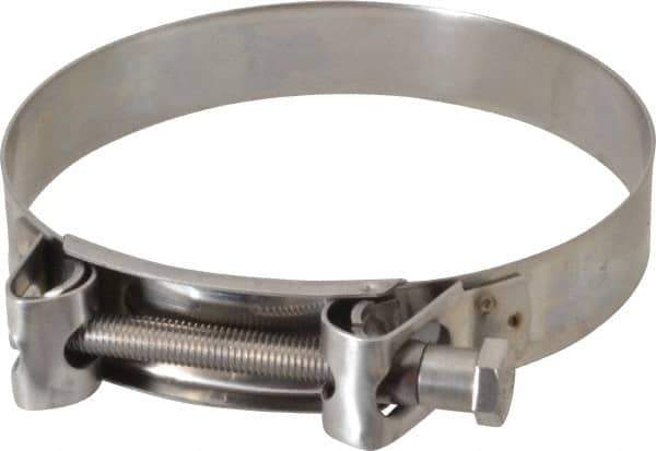 Mikalor - 5-3/4" Hose, 1.1" Wide x 0.051" Thick, T-Bolt Hose Clamp - 5.51 to 5.91" Diam, Stainless Steel - Top Tool & Supply