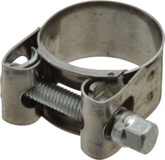 Mikalor - 1-1/8" Hose, 0.71" Wide x 0.04" Thick, T-Bolt Hose Clamp - 1.06 to 1.14" Diam, Stainless Steel Band, Housing & Zinc Plated Screw - Top Tool & Supply