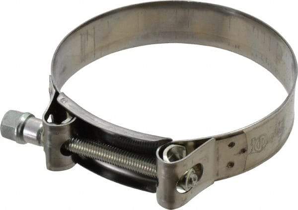 Mikalor - 4-1/4" Hose, 0.98" Wide x 0.04" Thick, T-Bolt Hose Clamp - 4.1 to 4.41" Diam, Stainless Steel Band, Housing & Zinc Plated Screw - Top Tool & Supply