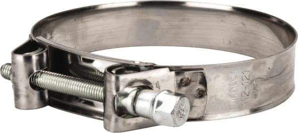 Mikalor - 4-1/2" Hose, 0.98" Wide x 0.04" Thick, T-Bolt Hose Clamp - 4.41 to 4.76" Diam, Stainless Steel Band, Housing & Zinc Plated Screw - Top Tool & Supply